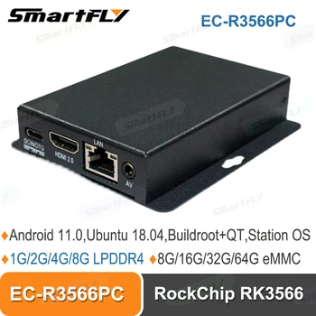 Smartfly EB-R3566PC Keturių Branduolių 64 Bitų Įterptųjų Kompiuterinių RockChip RK3566 1Tops@INT8 RKNN NPU Palaiko Android 11.0, Ubuntu 18.04