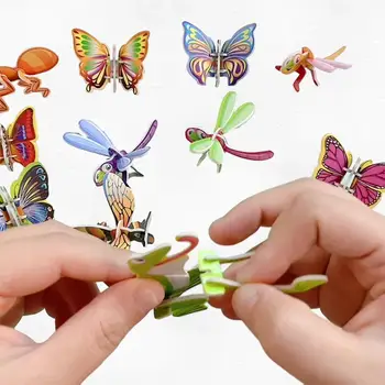 Įdomus ir Patrauklus Įdomus Vabzdžių 3D Puzzle - Mažas Animacinių filmų Švietimo Žaislas Vaikams
