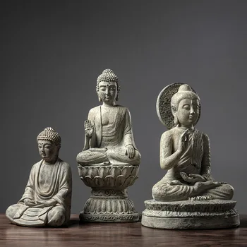 Derva Kinijos imitavo Roko Lotus Dievo Budos Statula, Skulptūra Užjūrio Ornamentu Garbinti Budizmas nuotaika Apdaila Namo Apdaila