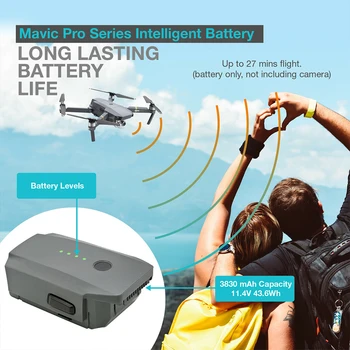 Aukštis QualityIntelligent Skrydžio Baterija(3830mAh/11.4 V), Specialiai Suprojektuoti DJI Mavic Pro Series Drone Baterijos Priedai