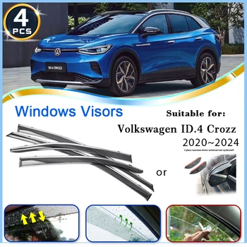 Automobilių Langų Skydeliai VW Volkswagen ID4 ID.4 CROZZ 2020~2024 Angos Skydelis Reflektoriai Stiklai Lietaus Antakių Trims Automobilių Reikmenys