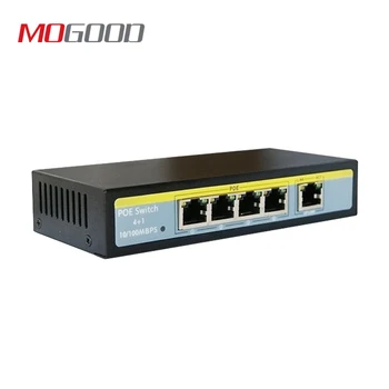 MoGood 5 Port PoE Switch 802.3 af /802.3 ne 8CH NVR ir CCTV-IP/PoE Kameros Saugus,250 metrų perdavimo atstumas