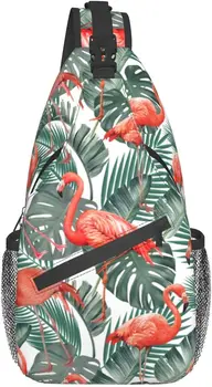 Flamingo Unisex Vandeniui Sling Bag Atsitiktinis Crossbody Pečių Kuprinė Krūtinės Daypack Vyrams, Moterims, Kelionės, Sportas, Žygiai, sporto Salė