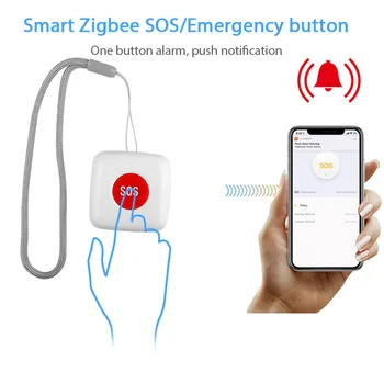 ZigBee Bevielio ryšio Signalą SOS Avarinis Mygtukas Vyresnio amžiaus Įspėjimo Smart Gyvenimo Įrenginys Vienu paspaudimu Gelbėjimo Scena Jungiklis Jutiklis TUYA App