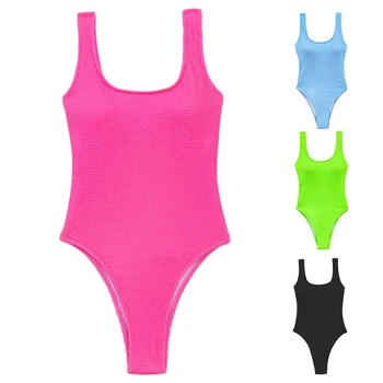 Moterų Monokini Bodysuit Vientisų maudymosi Kostiumėliai, Backless Plaukimo Kostiumas Maudymosi Kostiumą D5QD