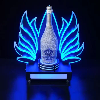 Įkrovimo Sparnus Vip Butelis Glorifier Naktinis Klubas Šampano Butelį Tarnybos Vedėjas Nemokama Logo Led Butelis Vedėjas