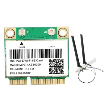 DLP-AXE3000H Wifi Kortelę Su Antena Wifi 6E 2400Mbps Mini PCI-E BT 5.2 802.11 AX 2.4 G/5G/6Ghz Wlan Tinklo plokštė Priedai