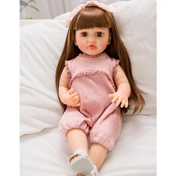 55cm Silikono Lėlės Reborn Gyvas Realus Vinilo Kūdikis Reborn Žaislas Mergina 3D Dažai, Odos Venos Naujagimių Kolekcijos Lėlės Dovana