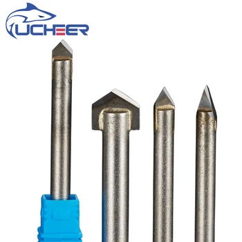UCHEER 1pc 6/8mm karka karbido lieti akmens graviravimas bitai graviravimas CNC cutter lydinio Kelvedžio Bitai Akmens Drožyba Įrankiai