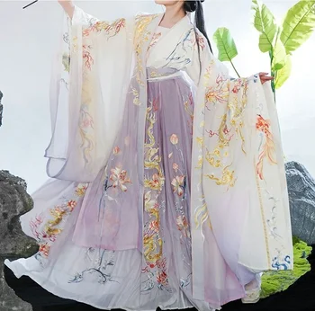 Didelis Dydis 2XL Hanfu Suknelė Vyrų ir Moterų Senovės Kinų Tradicinio Siuvinėjimo Hanfu Cosplay Kostiumų Etape Šokių Suknelė Hanfu Rinkiniai
