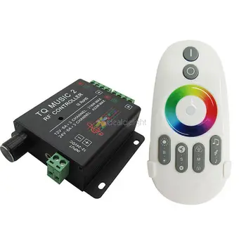 Muzika 2 RGB Muzikos LED Valdiklis 12v 18a 3channel Intelligent Sonic Jautrumo Su RF Wireless Remote Nuotolinio Nemokamas Pristatymas