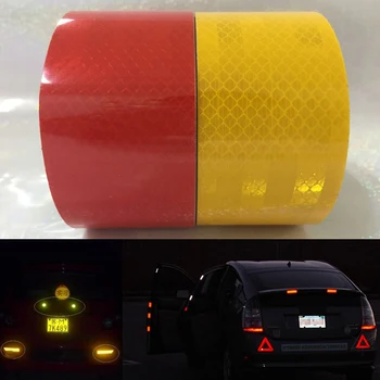 Roadstar 5cmX5m Raudona/Geltona šviesą Atspindinčios Juostelės, Automobilių Lipdukai, Automobilių Stiliaus Motociklas Apdaila, Automobilių Saugos Perspėjimo Ženklas Juosta