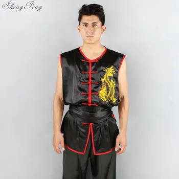 Kung fu drabužių, tradicinių wushu drabužių Kinų drakonas kostiumas kung fu uniformos rankovių vyras shaolin kung vienodas Q119