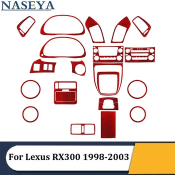 Už Lexus RX300 1998 1999 2000 2001 2002 2003 Anglies Pluošto Raudona Lipdukai Padengti Trim Automobilio Salono Dekoratyvinis Priedai